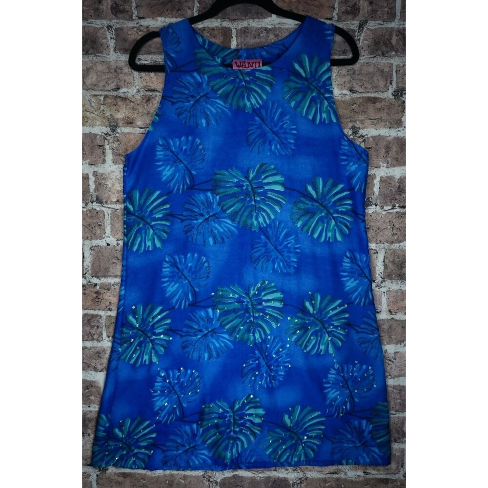 Beach Dress Cover Up Womens M Blue Mermaidcore Y2K Resortwear Sequin Boho Summer
